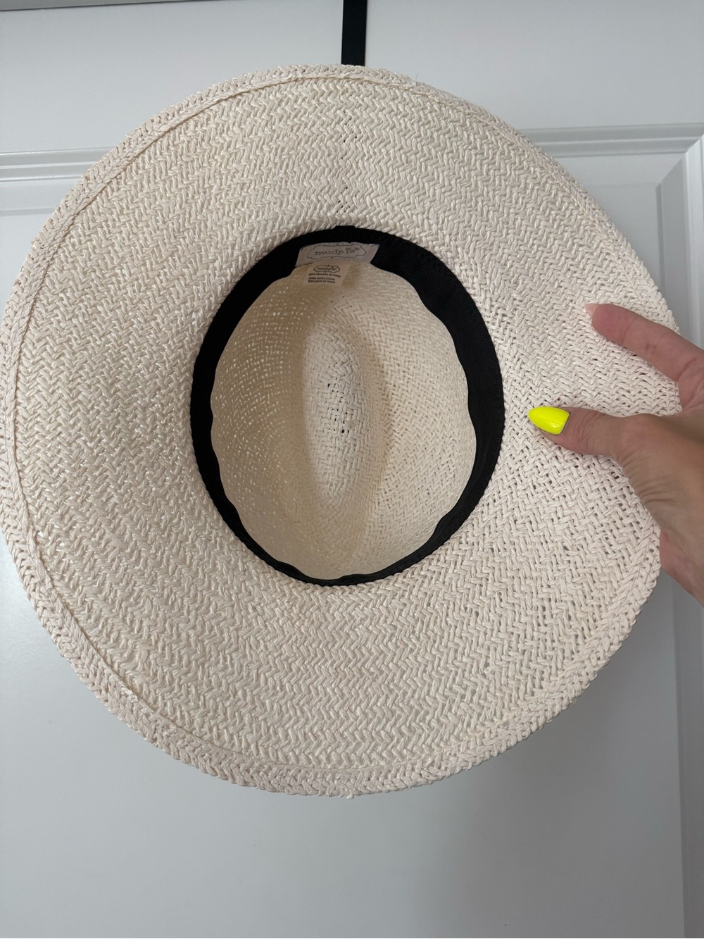 Mud Pie Cream Straw Panama-Style Sun Hat - Picture 2 of 2